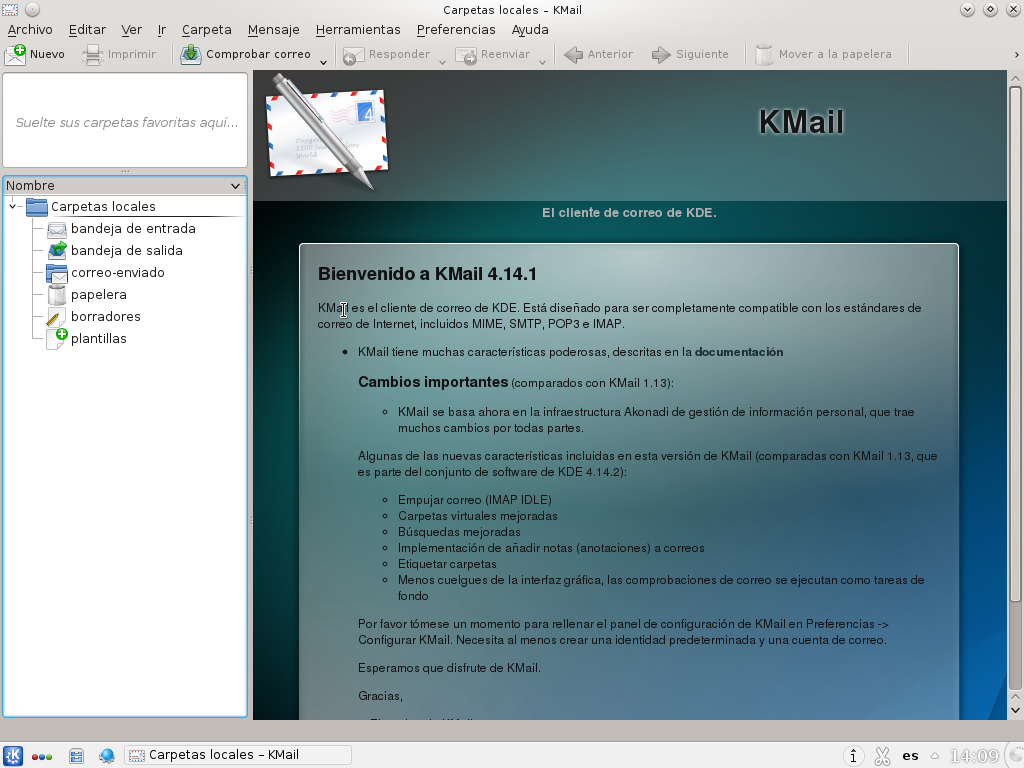 El software de correo KMail