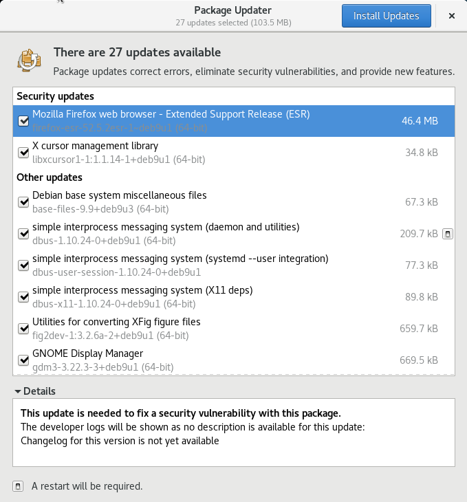 使用 gpk-update-viewer 升級