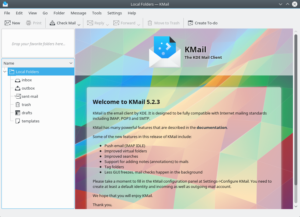 The KMail email software